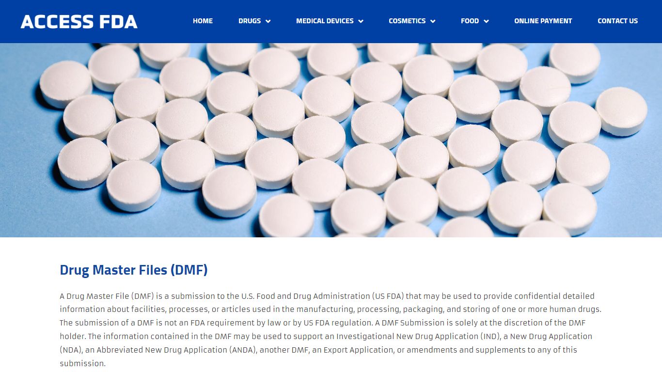 DRUG MASTER FILES – ACCESS FDA